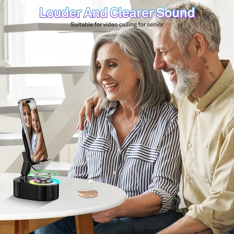 🔥2025 Upgraded Cell Phone Stand with Induction Speaker/Power Bank/Atmosphere Light