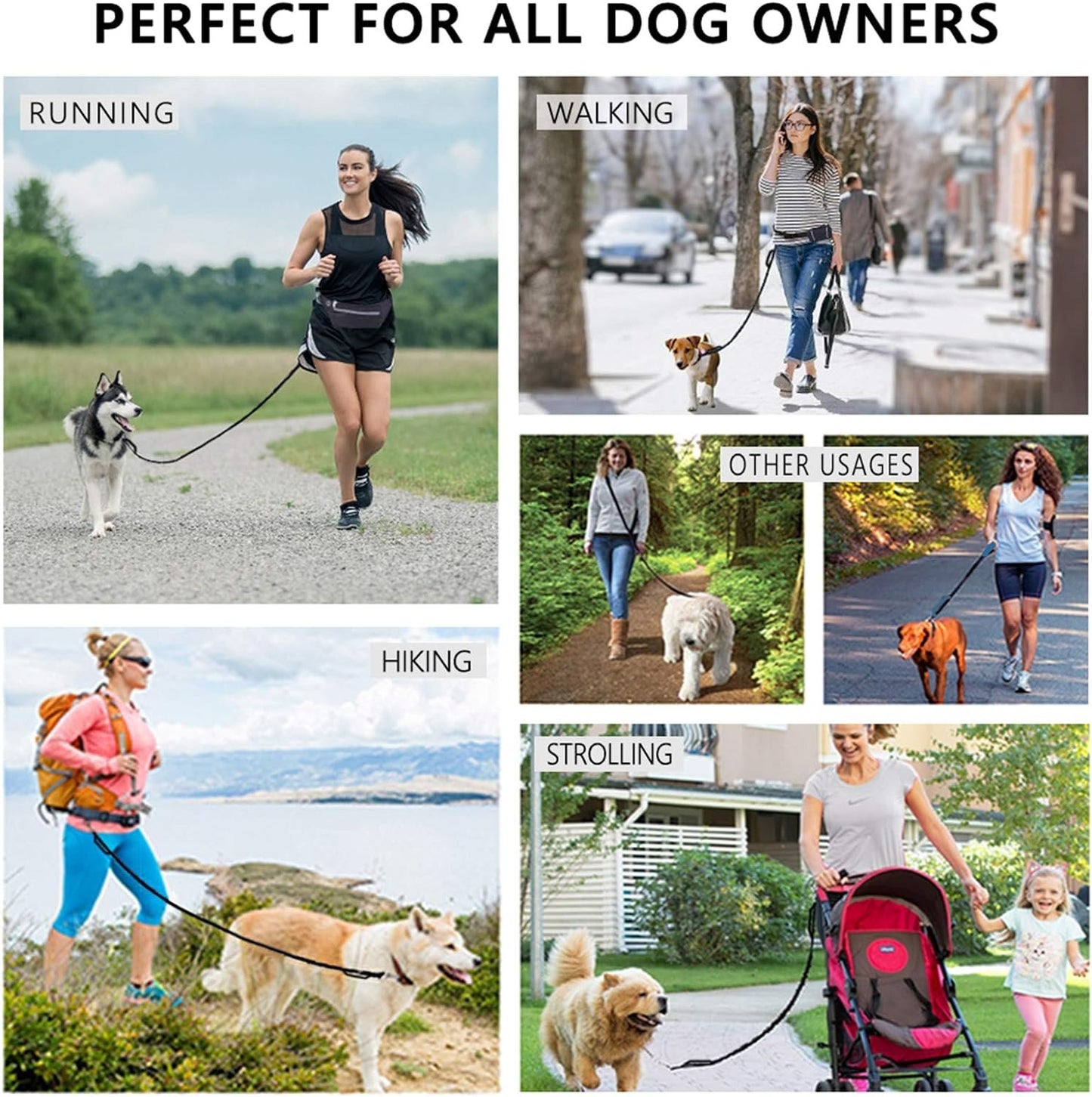 🔥Mother's Day Sale -Hands Free Dog Leash with Zipper Pouch