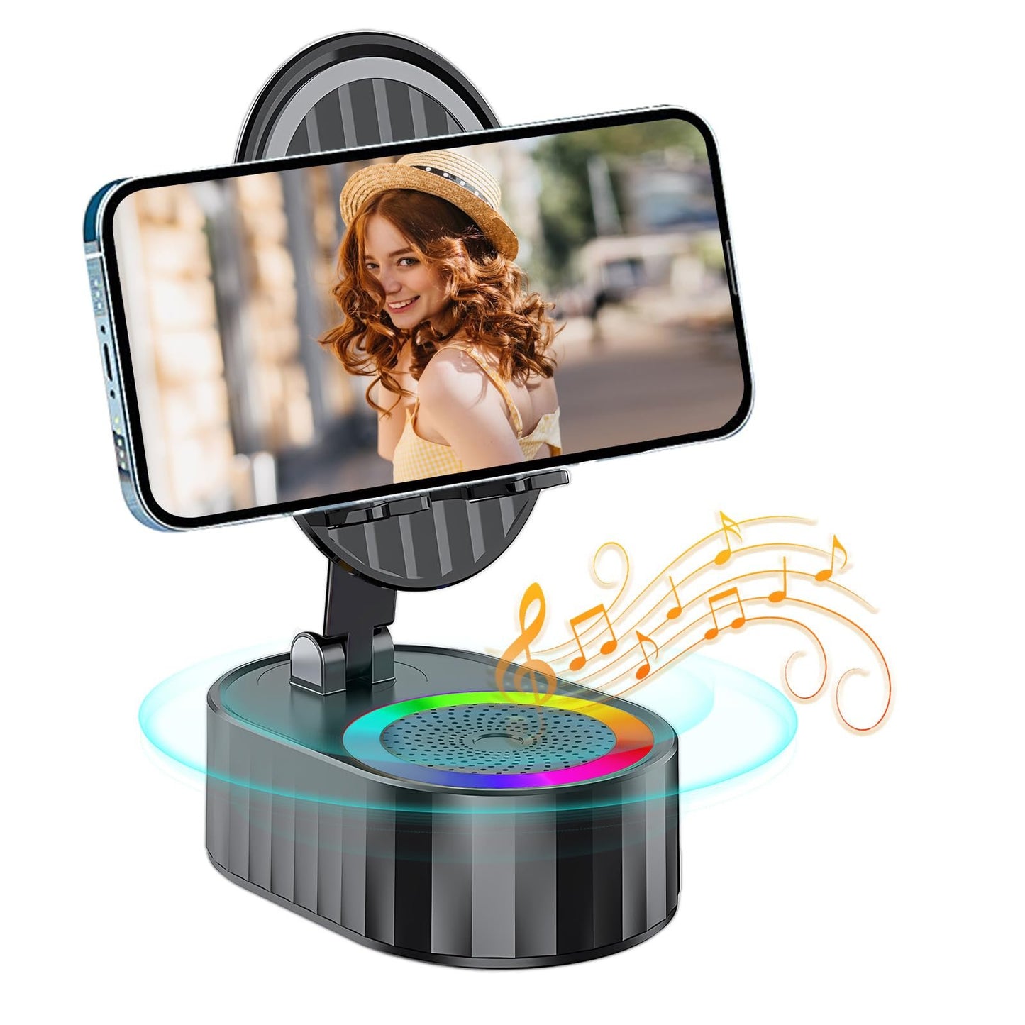 🔥2025 Upgraded Cell Phone Stand with Induction Speaker/Power Bank/Atmosphere Light