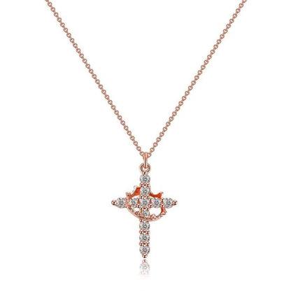 (🔥Last Day Promotion-49%OFF)💫Never Falling Crown Cross Necklace👑
